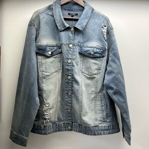 NWT Women’s Distressed Jean Jacket - Size 3X